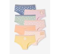 Lot de 7 shorties fleurs fille en coton bio rose 10A