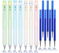 Lot De 7 Stylos À Encre Gel Pastel Effaçables, Esthétiques À Encre Bleue Avec Gomme, Stylo D'écriture Lisse Pour La Maison, L'école Et Le Bureau (Gomme À Fleur)