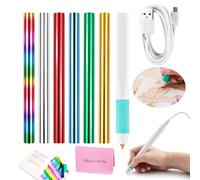Lot de 7 stylos chauffants et rouleau d'aluminium chaud pour la fabrication de cartes, le scrapbooking, le dessin avec câble USB CC 5 V pour écrire, dessiner, tracer et pochoir votre chemin vers une