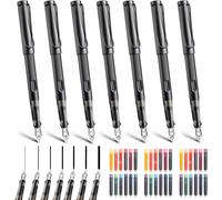 Lot De 7 Stylos De Calligraphie Avec 36 Cartouches D'encre Interchangeables En 12 Couleurs,Kit Calligraphie Ecriture Pour Ecriture,Signature,Conception D'illustration Et Dessin (Noire)