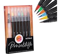 Lot De 7 Stylos Pinceaux - 6 Couleurs Aquarelle, 1 Pinceau Pour Réservoir D'eau - Kit Idéal Pour Débuter - Brush Pen, Stylos Avec Pointe Pinceau Flexible, Bullet Journal, Calligraphie