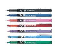 Lot de 7 stylos roller Hi-Tecpoint V5 pointe fine Assortiment Pilot