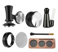 Lot de 7 tampons à expresso de 51 mm complets avec station tamper, distributeur, outil WDT, bague de dosage, écran palet, mélangeur et brosse de nettoyage - Accessoires professionnels Barista pour les