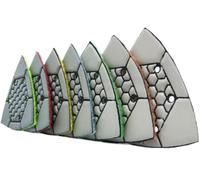 Lot de 7 tampons de polissage pour pierre diamant - Patins de ponçage triangulaires de 9,7 cm - Tampons de polissage à sec diamant pour rénovateur - Multifonctions - Patins de polissage oscillants à