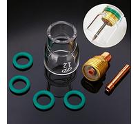 Lot de 7 tasses en verre # 12 - Collets de serrage - Lentille à gaz - Torche de soudage TIG pour Wp-9/20/25 - Accessoires de soudage - Chalumeau de soudage pour soudage
