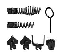Lot de 7 têtes de coupe combinées de nettoyeur de canalisations de 16 mm en acier pour la maison, la cuisine (noir)