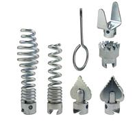 Lot de 7 têtes de coupe combinées pour déboucher les canalisations - 16 mm - En acier - Verrouillage automatique - Pour la maison, la cuisine - Argenté