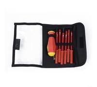 Lot de 7 tournevis isolés avec double tête pour électriciens en alliage d'acier SL3 mm/4 mm/5 mm/6 mm et PH1/PH2