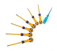 Lot de 7 tournevis isolés avec pointes croisées et fendues, 3 mm/5 mm/6 mm x 75-125 mm, stylo testeur de tension inclus, pour électricien et réparation de maison
