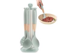 Lot de 7 ustensiles de cuisine en silicone résistants à la chaleur - Faciles à nettoyer - Pour la maison, l'appartement, le restaurant, le camping, le grattage, le mélange