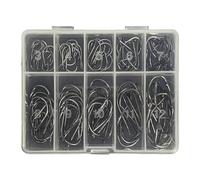 Lot de 70/100 hameçons de pêche barbelés en acier au carbone avec boîte en acier au carbone