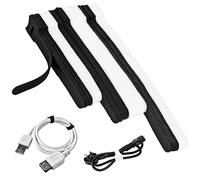 Lot de 70 Attaches de Câble Réutilisables 3 Longueurs Blanc Noir Bandes de Câble pour Bureau à Domicile Gardena (200mm/150mm/120mm)