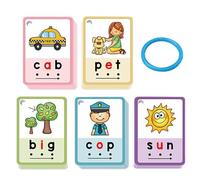 Lot de 70 cartes d'apprentissage de lecture pour apprendre à lire | Phonics Jeux éducatifs à partir de 3 ans pour enfants, famille, maternelle, maison, voyage