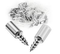 Lot de 70 chevilles de support d'étagère en métal de 7,5 mm, vis autotaraudeuses stratifiées pour armoires, meubles de cuisine, supports d'étagère + 70 manchons antidérapants