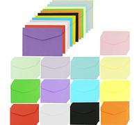 Lot de 70 mini enveloppes de couleurs assorties - 11,7 x 8,1 cm - Enveloppes cadeaux avec autocollants pour cartes de vœux, Thanksgiving, Noël, mariage, invitations