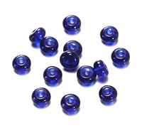 Lot de 70 perles poney avec trou - 4,5 x 8 mm - Perles rondes en verre - À enfiler - Pour colliers, bracelets, bijoux - Bleu foncé C
