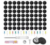 Lot de 70 rivets universels pour réparation de ciel de toit de voiture - Bouton de réparation avec épingles, tournevis, mètre ruban pour toutes les voitures - Noir