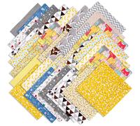 Lot de 70 tissus pour patchwork, 25 x 25 cm, en coton, carrés, imprimés, multicolores, pour matelassage, travaux manuels, tissus en coton, restes de tissu