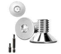Lot de 70 vis à tête fraisée en acier inoxydable M6 x 10 mm à six pans creux M6 - Vis à tête fraisée - Vis filetée à tête fraisée avec 2 têtes de tournevis hexagonales DIN 7991/ISO 10642 (argenté)