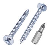 Lot de 700 vis à bois en acier zingué 4,0 x 45 mm, vis en métal, tête bombée modifiée, auto-taraudeuse (700, 4,0 x 45 mm)