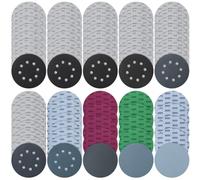 Lot de 71 disques abrasifs de 125 mm avec , disques abrasifs humides et secs, 8 trous grain 60/150/240/400/800/1000/1500 et sans trou grain 2000/3000/5000, papier abrasif pour ponceuse excentrique 8