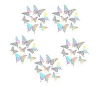 Lot de 72 autocollants muraux amovibles colorés en forme de papillon pour diverses surfaces pour décoration de gâteaux d'anniversaire, décoration d'intérieur