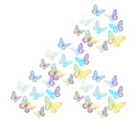 Lot de 72 autocollants muraux amovibles en forme de papillon coloré pour différentes surfaces, décorations de gâteaux d'anniversaire, autocollants papillon colorés