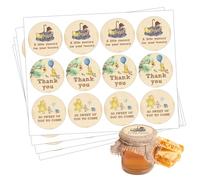 Lot de 72 autocollants Winnie Baby Shower, Winnie Baby Shower, Winnie Baby Shower, décorations d'anniversaire Winnie Miel, autocollants Winnie Miel, décorations de fête d'anniversaire Winnie