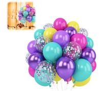 Lot de 72 ballons d'anniversaire en latex sans danger pour mariages, fêtes prénatales, révélation du sexe - 30,5 cm - Pastel et arc-en-ciel