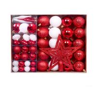 Lot de 72 boules de Noël avec couvercle de sapin de Noël, matériau plastique conçu pour la décoration de vacances pour créer une ambiance festive à l'intérieur (B)