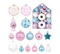 Lot de 72 boules de Noël - Décoration d'arbre de Noël - Guirlande d'escalier en plein air - Boule de Noël résistante aux ombres - Pour jardin, banister, chemin - Kit de décoration de fenêtre de