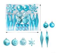 Lot de 72 boules décoratives en plastique coloré pour sapin de Noël - Motifs flocons de neige, cœur, ananas - Pour événements de vacances, fêtes, maison, bureau (F)