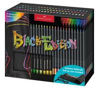 Lot de 72 crayons de couleurs - Trousse rouleau - Faber-Castell - Black Edition