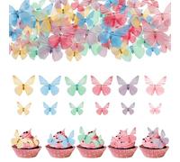 Lot de 72 décorations de gâteau en papier comestible pour décoration de gâteaux, gâteaux colorés 3D, décoration réaliste pour anniversaires, mariages, fêtes prénatales