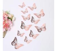 Lot de 72 décorations murales en forme de papillon pour décoration de fête d'anniversaire, artisanat, décoration de gâteau, autocollants muraux pour décoration de chambre