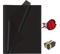 Lot De 72 Feuilles De Papier De Soie Noir,50 X 70 Cm,Papier D'emballage Noir,Papier De Soie Pour Emballage Cadeau,Bouquet De Fleurs,Emballage De Pompon