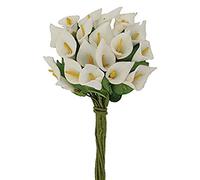 Lot de 72 fleurs « Mini Calle » artificielles, pour marque-place, composition, première communion, dragées. (CK122)