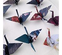 Lot de 72 grues d'origami en papier Permade faites à la main pour fête de mariage, anniversaire, fête prénatale, décoration d'oiseaux - 14,2 cm