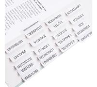 Lot de 72 onglets de Bible laminés pour homme et femme - Faciles à lire et à appliquer - Onglets d'index de la Bible - Onglets de livre de la Bible - Fournitures d'étude de la Bible (blanc)