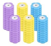 Lot de 72 recharges de brosse WC jetables en éponge, recharges de nettoyant pour brosses de salle de bain pour le nettoyage domestique (bleu, violet-jaune, 72 pièces)