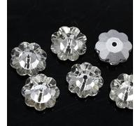 Lot de 72 strass en cristal brillant à coudre, 1 trou, perles, bouton, design de vêtements, 6 mm, 8 mm, 10 mm, 12 mm, transparent, 6 mm