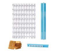 Lot de 72 tampons à biscuits alphanumériques en silicone avec lettres et chiffres, adaptés pour la pâtisserie, la fabrication de biscuits et de bonbons, etc.