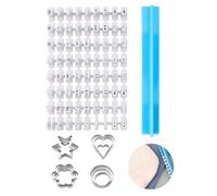 Lot de 72 tampons à biscuits et 12 emporte-pièces en forme de lettres pour biscuits, gâteaux, fondants