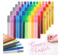 Lot de 72 tubes de colle pailletée - 12 couleurs - 10 ml - Brillant - Pour bricolage, dessin, cartes, scrapbooking, enfants, étudiants, filles, Noël, Pâques, rentrée scolaire