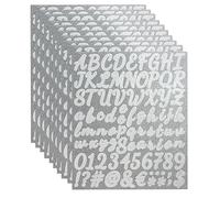 Lot de 720 autocollants à paillettes argentées avec lettres de l'alphabet et chiffres cursifs pour porte, maison, garde-manger, salle de classe, boîte, scrapbooking