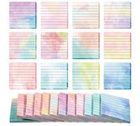 Lot de 720 blocs de notes adhésifs pour aquarelle 7,6 x 7,6 cm - Notes autocollantes avec lignes colorées pour l'école, le bureau, la papeterie, les étudiants, les fournitures d'écriture