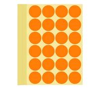 Lot de 720 pastilles adhésives rondes de 32 mm - Code couleur - Pour écrire et bricoler - Étiquettes rondes de codage de couleur (orange, 3,2 cm)