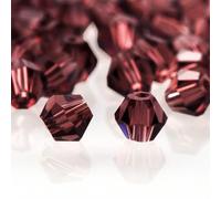 Lot de 720 perles en verre à enfiler - 4 mm - Perles de cristal à facettes - Perles en verre rhombus - Perles pour bricolage, fabrication de bijoux, colliers, boucles d'oreilles, bracelets - Violet