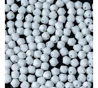 Lot de 720 perles en verre à enfiler - 4 mm - Perles de cristal à facettes - Perles en verre rhombus - Pour travaux manuels, fabrication de bijoux, colliers, boucles d'oreilles, bracelets - Blanc B