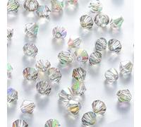 Lot de 720 perles en verre à enfiler - 4 mm - Perles de cristal à facettes - Perles en verre rhombus - Pour travaux manuels, fabrication de bijoux, colliers, boucles d'oreilles, bracelets - Vert foncé